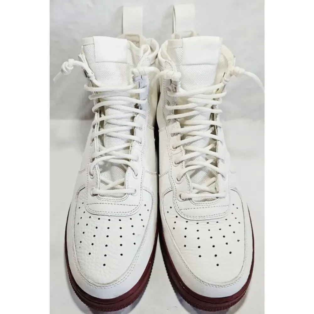 Nike Mens SF Air Force 1 Mid Sneaker Shoes #917753-100 Red Ivory Sz 10.5 US EUC